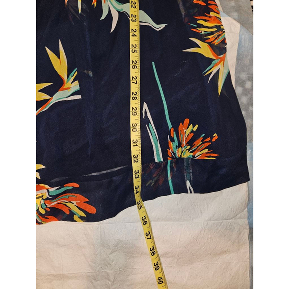 Eva Mendes Women's Floral Dress Size Medium Navy Blue - Picture 10 of 10